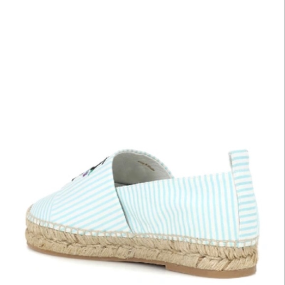 ROGER VIVIER Blooming Rv Embroidered Striped Canvas Espadrilles Blue Size 7 - Picture 4 of 12